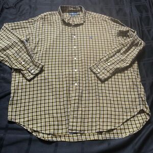 Vintage Polo Ralph Lauren Shirt Mens 2XL Plaid Flannel Blaire Button Down